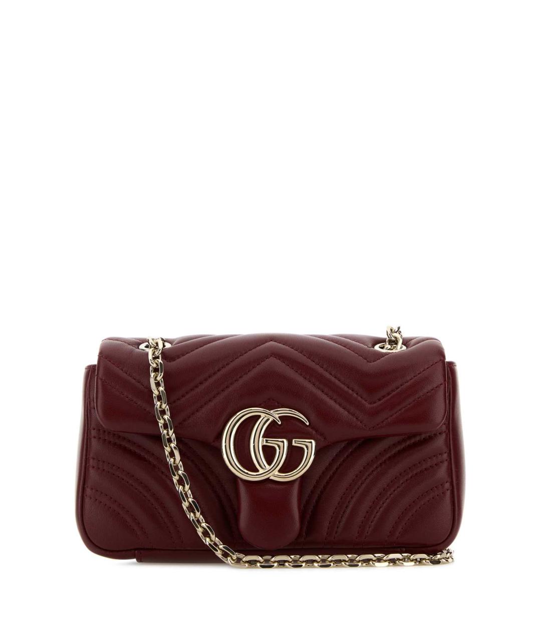 GUCCI Бордовая кожаная сумка через плечо, фото 1