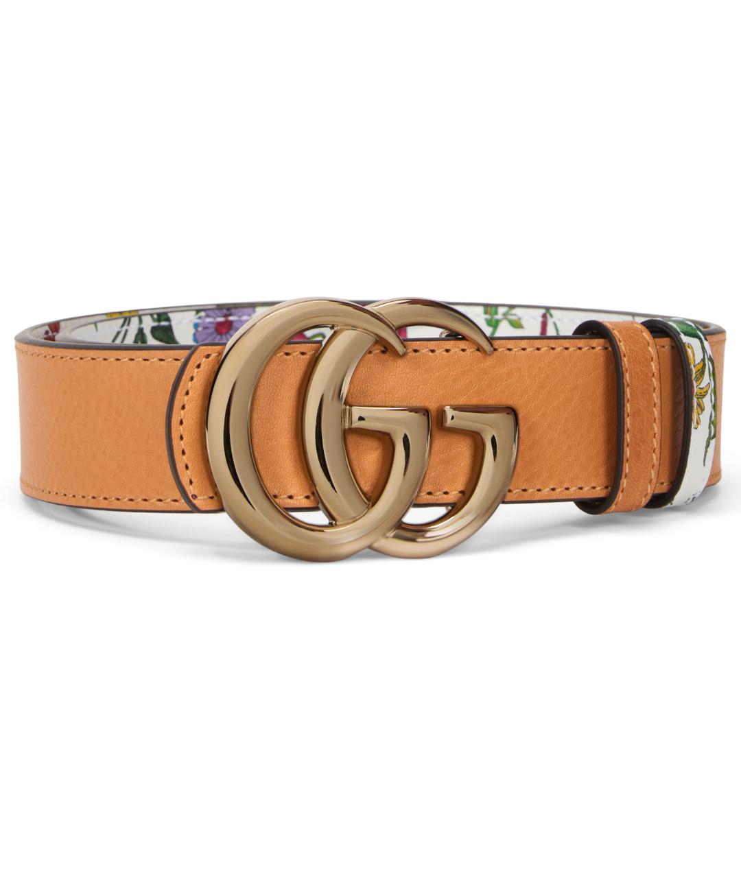 GUCCI Оранжевый кожаный ремень, фото 1