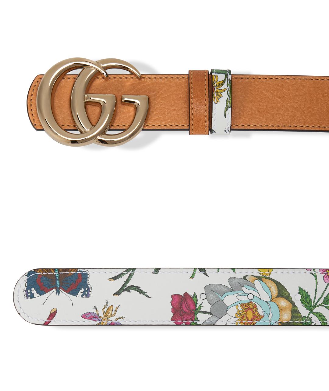GUCCI Оранжевый кожаный ремень, фото 2