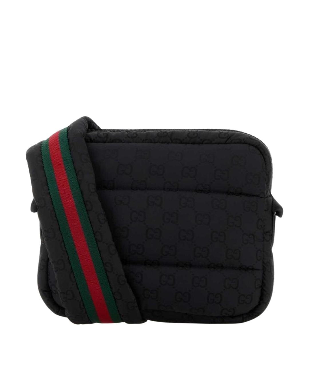 GUCCI Черная тканевая сумка на плечо, фото 1