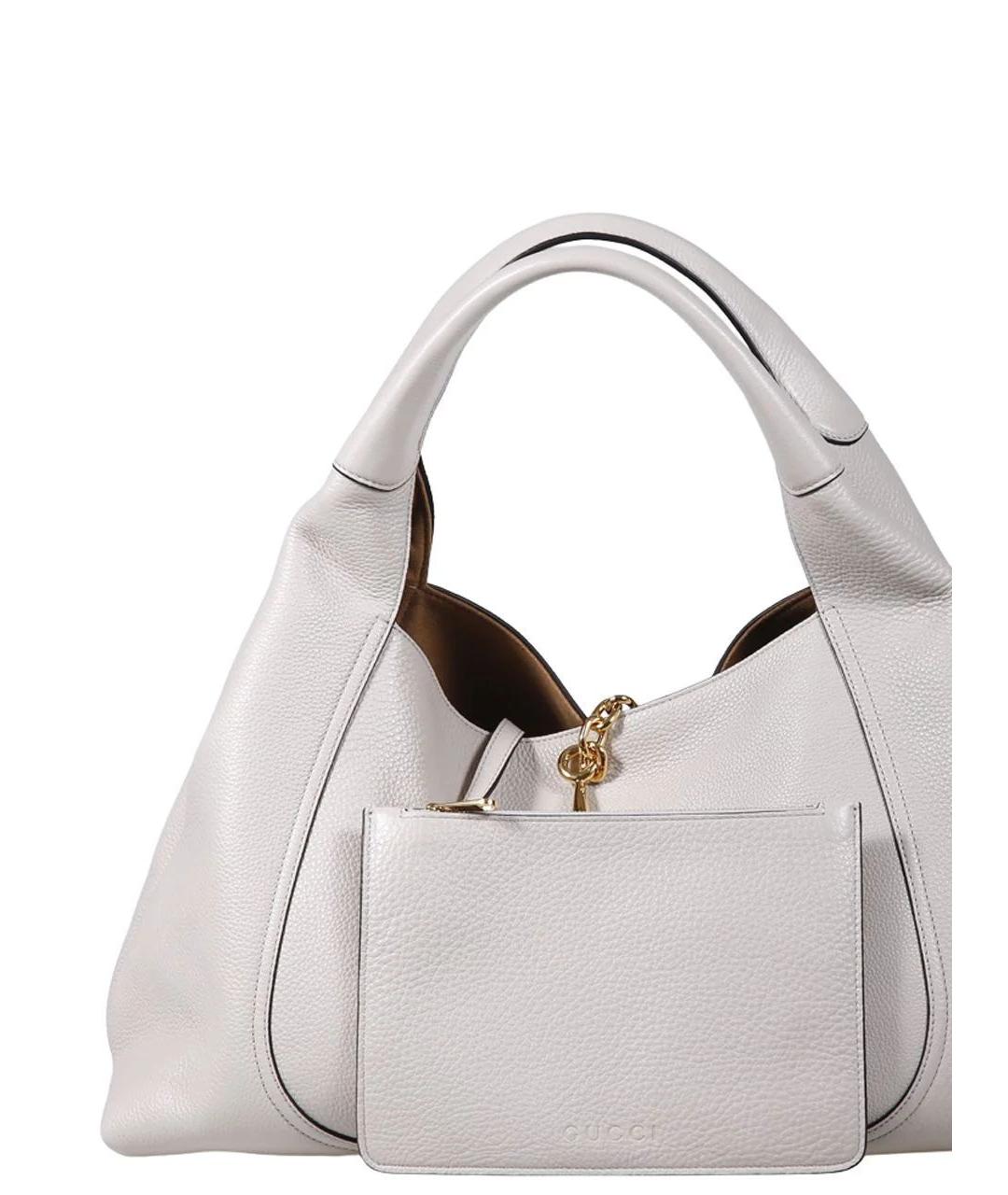 GUCCI Серая кожаная сумка тоут, фото 4