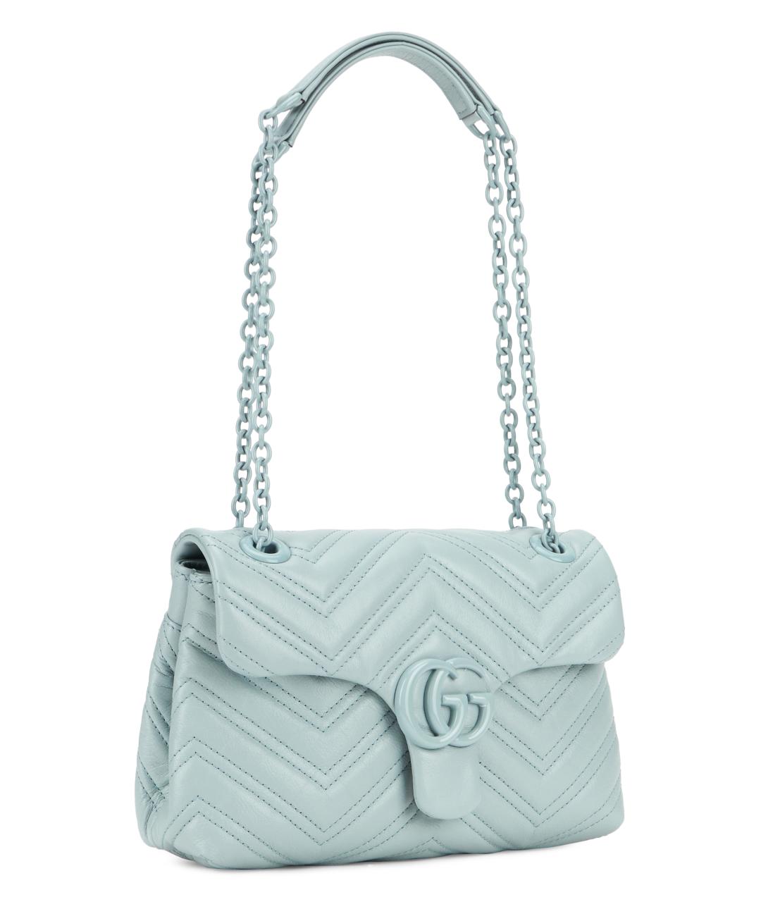 GUCCI Голубая кожаная сумка через плечо, фото 2