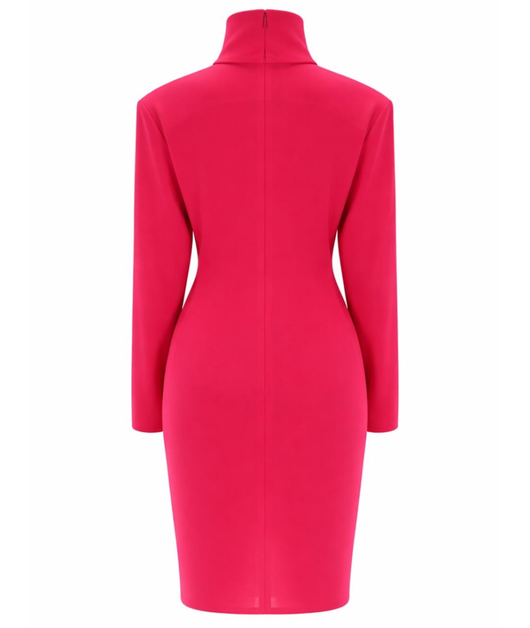 SAINT LAURENT Фуксия шелковое повседневное платье, фото 3