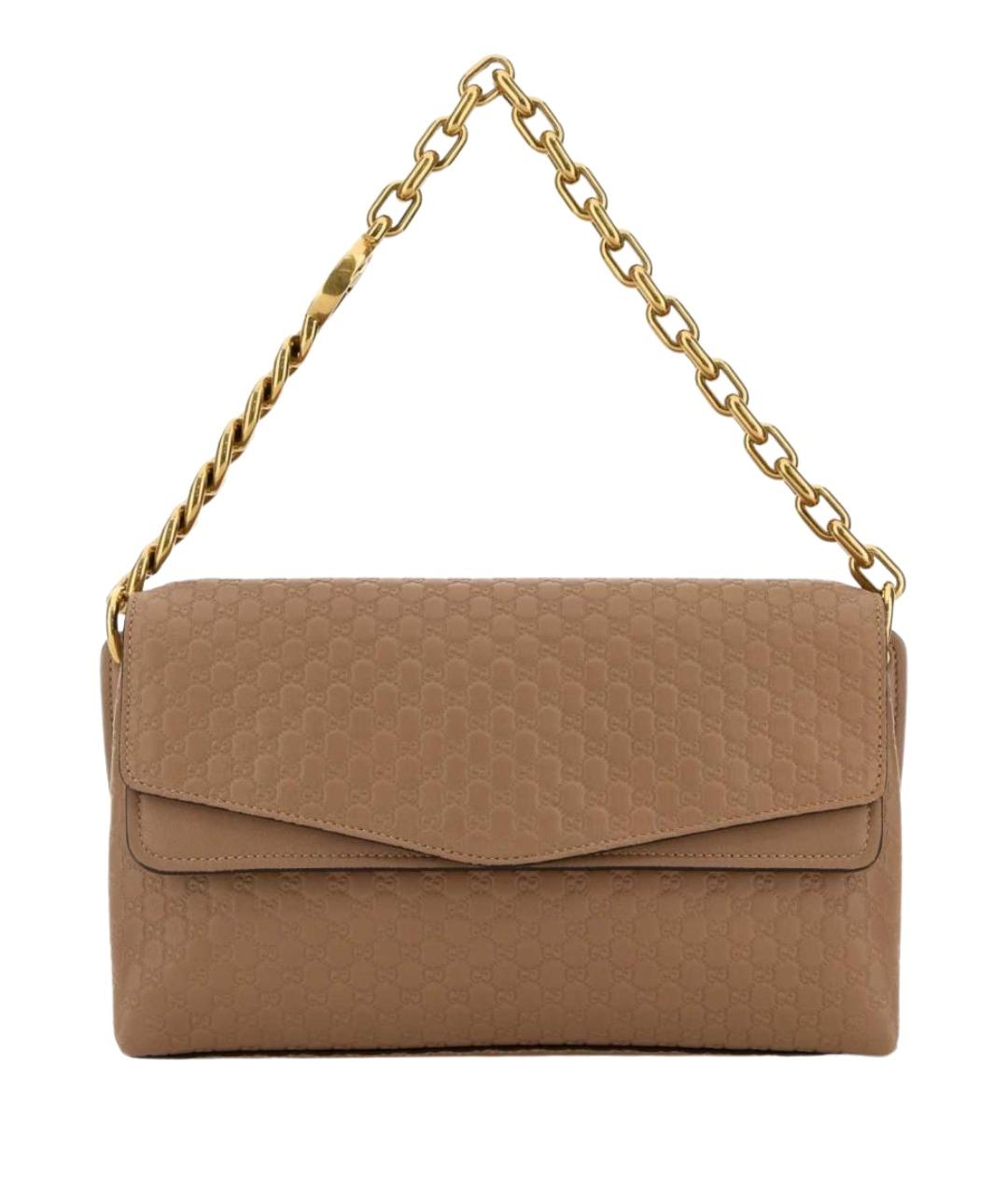 GUCCI Бежевая кожаная сумка через плечо, фото 1