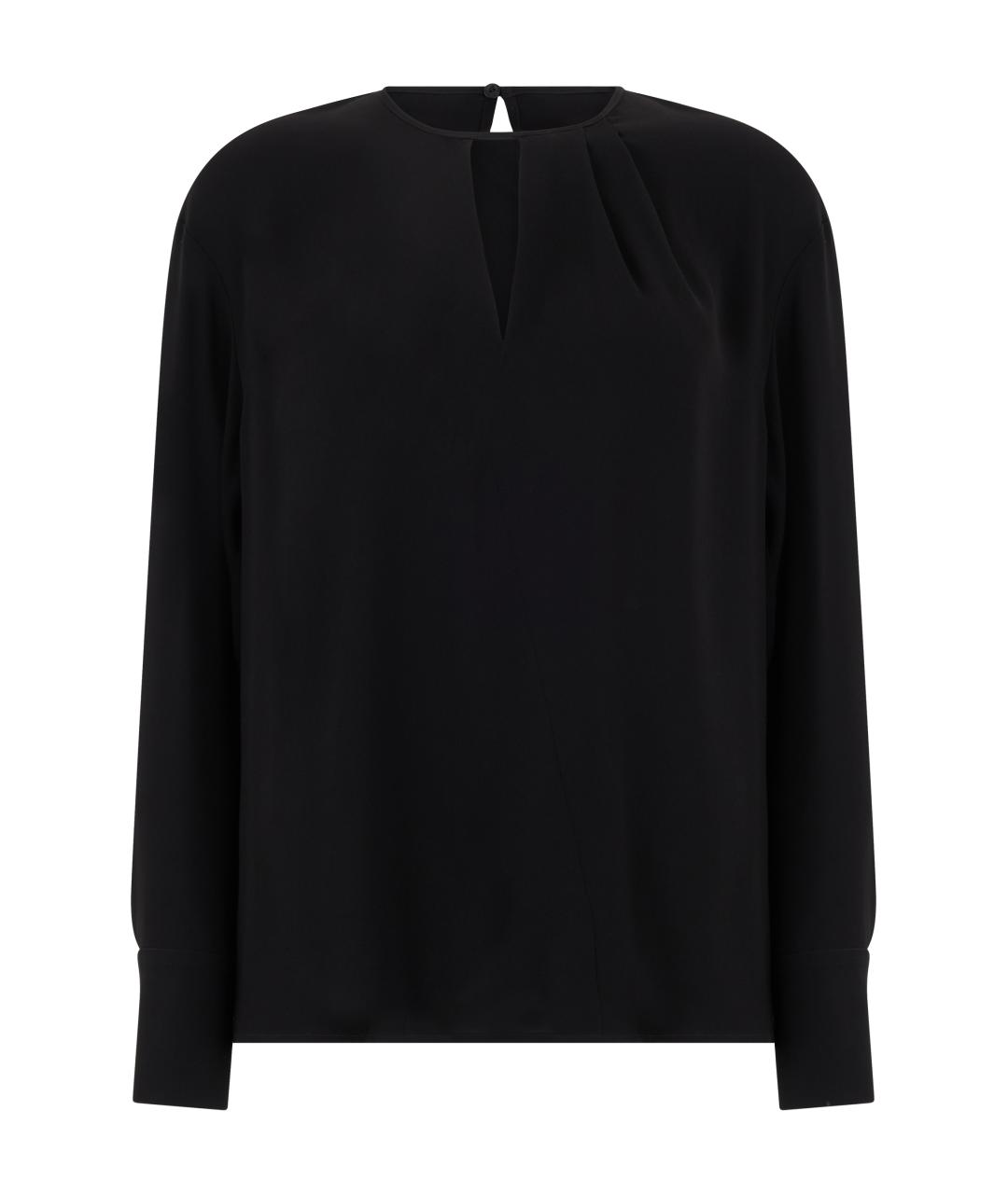 MAX MARA STUDIO Черная шелковая блузы, фото 3