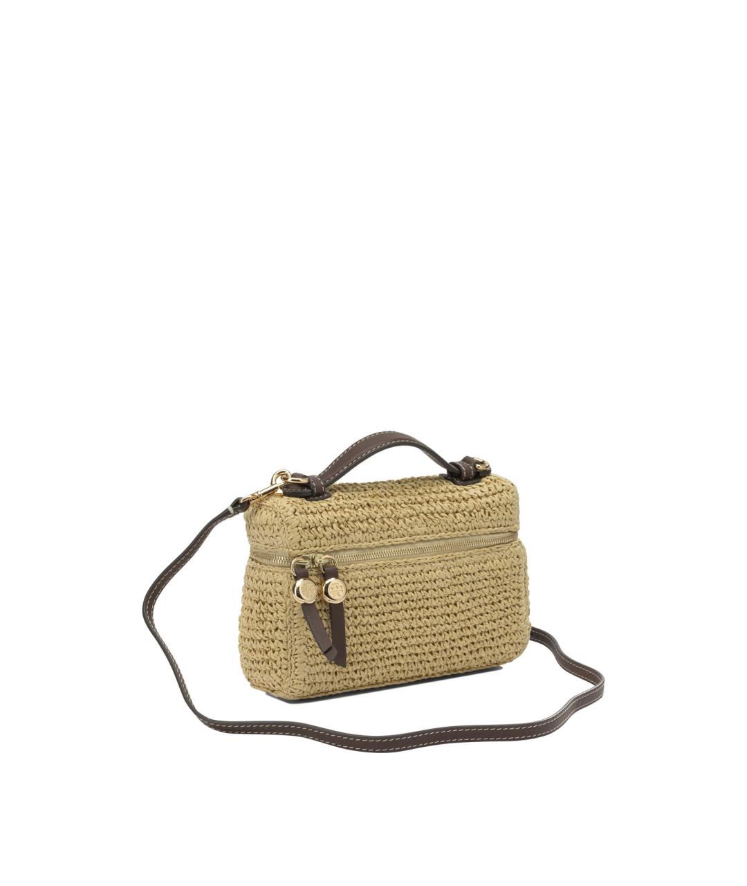 TORY BURCH Бежевая синтетическая сумка с короткими ручками, фото 2