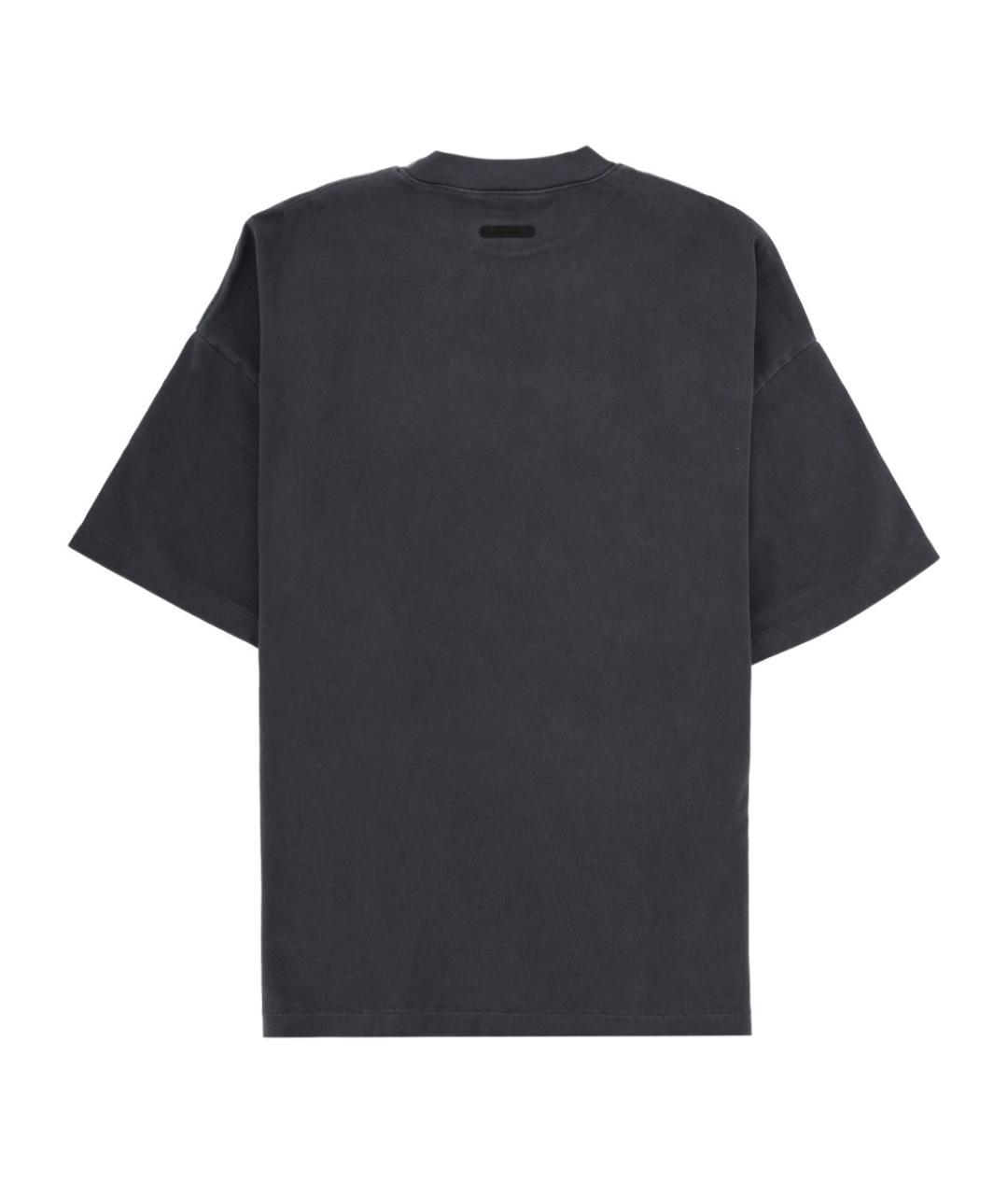 FEAR OF GOD ESSENTIALS Антрацитовая хлопковая футболка, фото 3