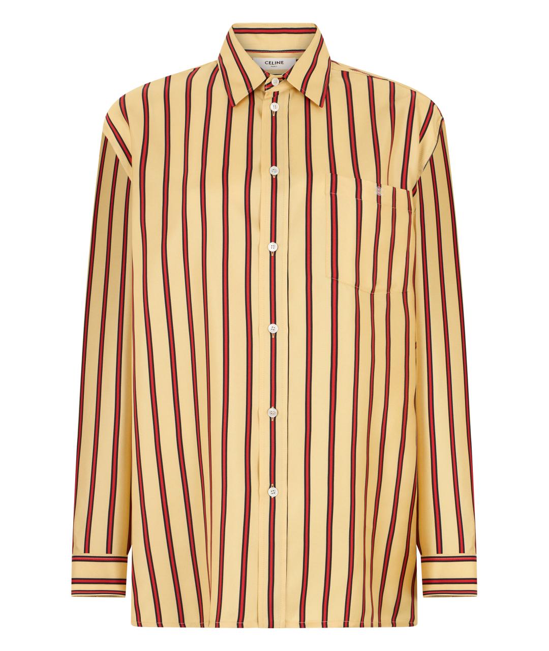 CELINE Желтая шелковая рубашка, фото 1