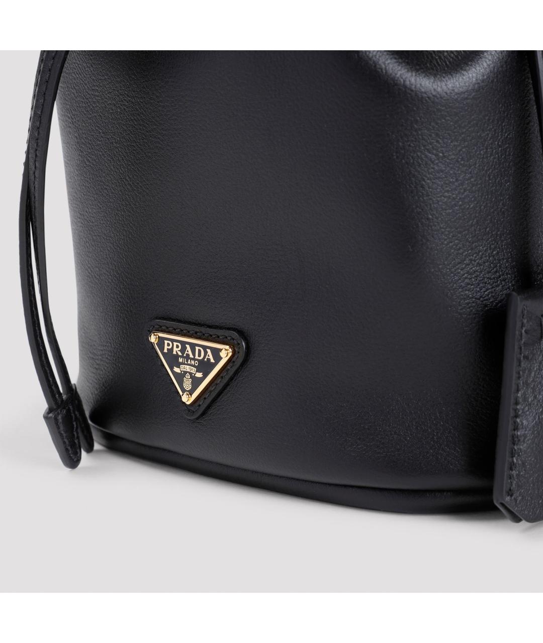 PRADA Черная кожаная сумка тоут, фото 4
