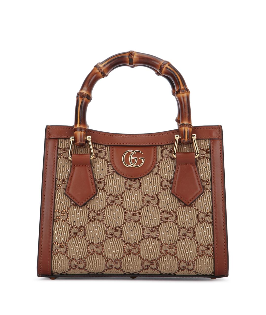 GUCCI Бежевая жаккардовая сумка тоут, фото 1