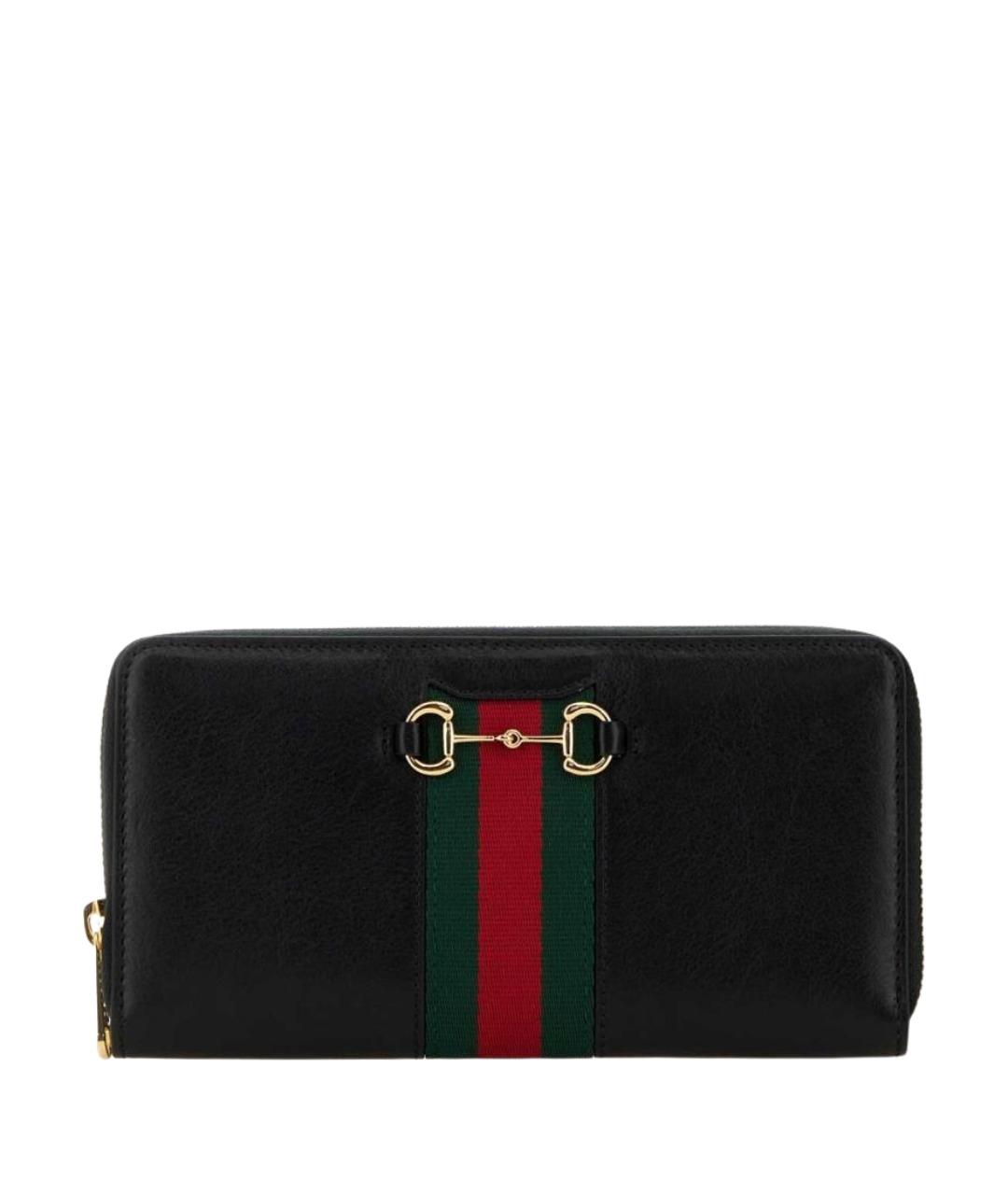 GUCCI Черный кожаный кошелек, фото 1