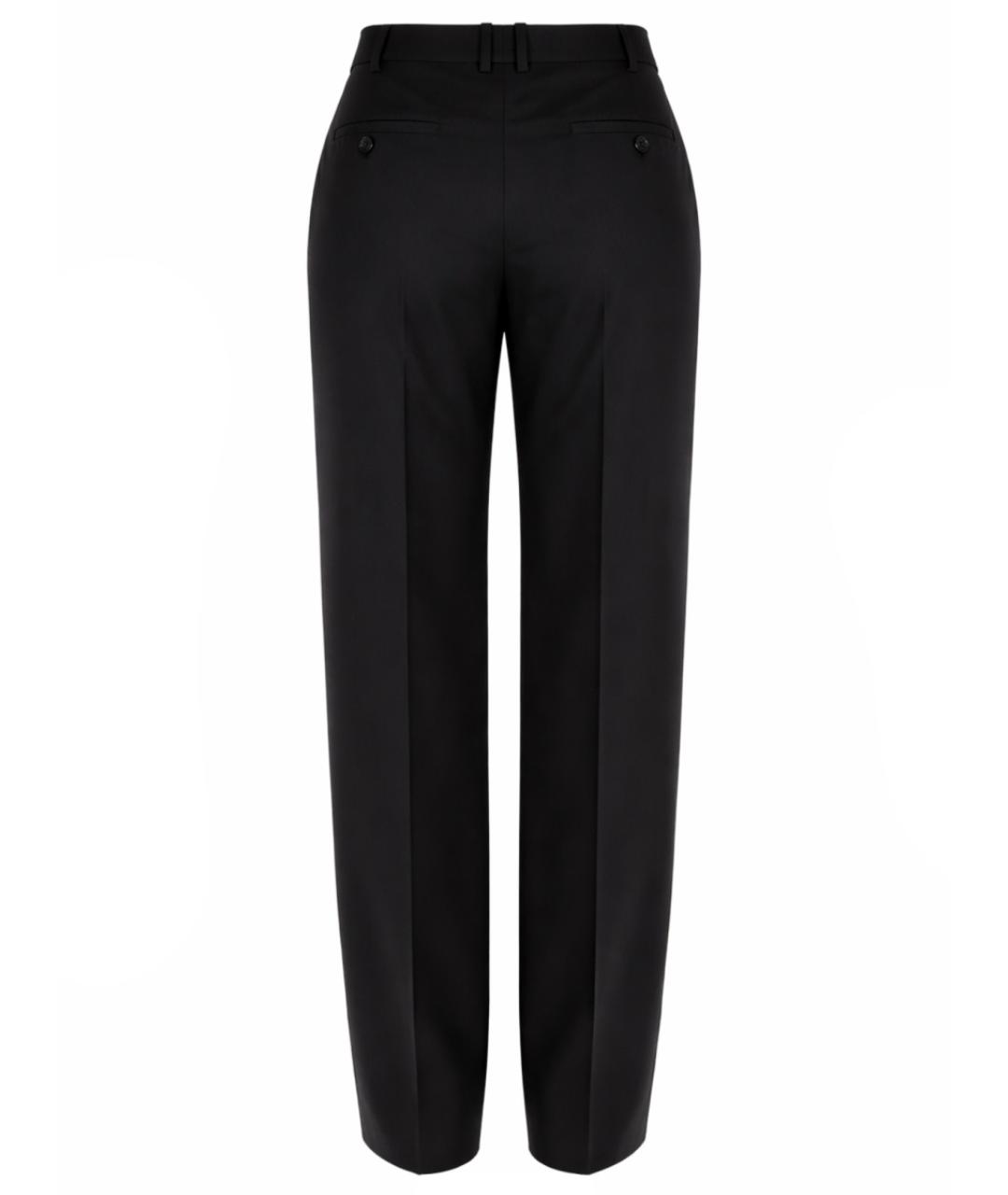 SAINT LAURENT Черные хлопковые прямые брюки, фото 3