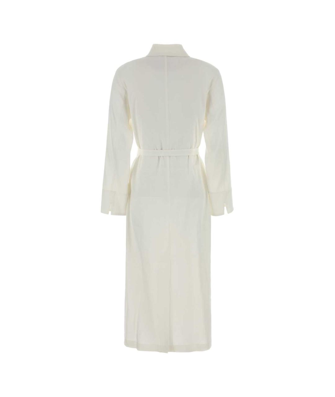 MAX MARA Белое льняное повседневное платье, фото 2