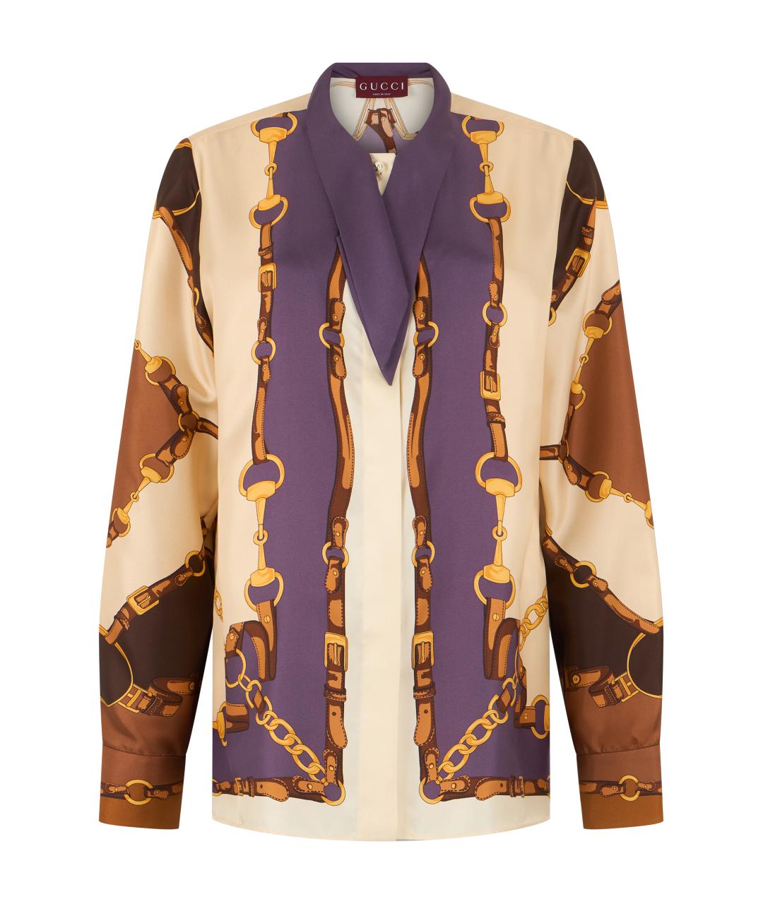 GUCCI Мульти шелковая блузы, фото 1
