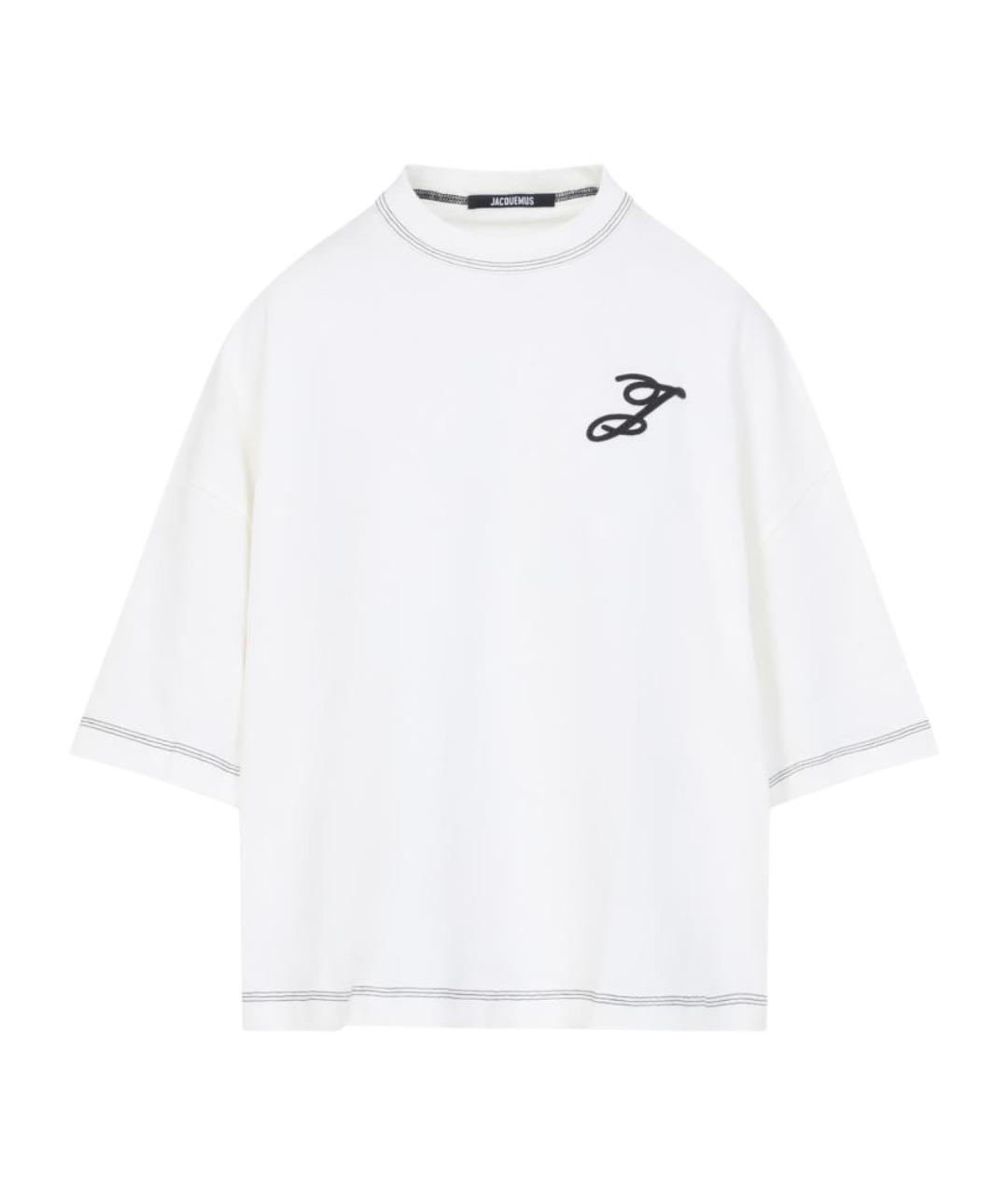 JACQUEMUS Белая хлопковая футболка, фото 1