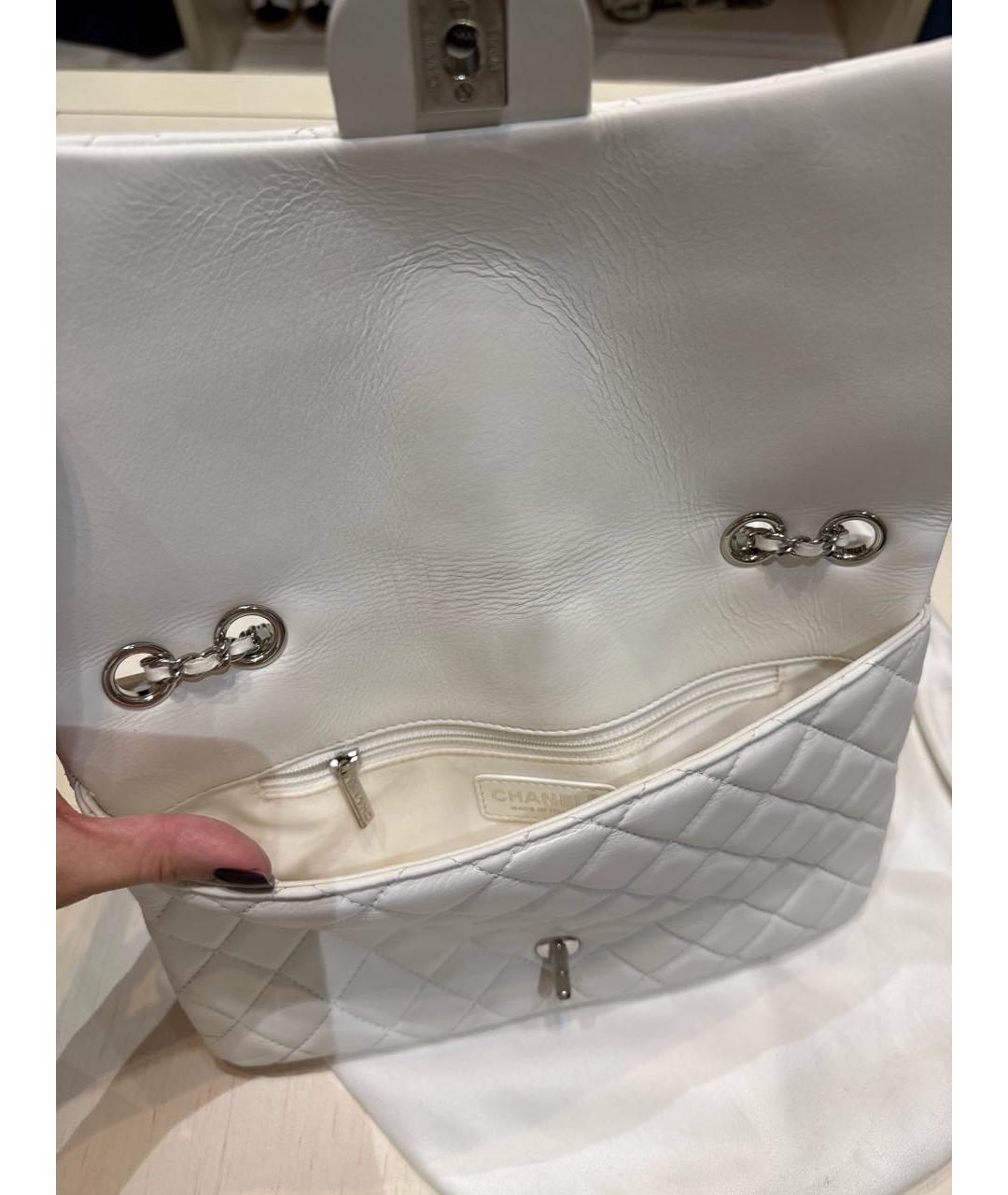 CHANEL Белая кожаная сумка тоут, фото 3
