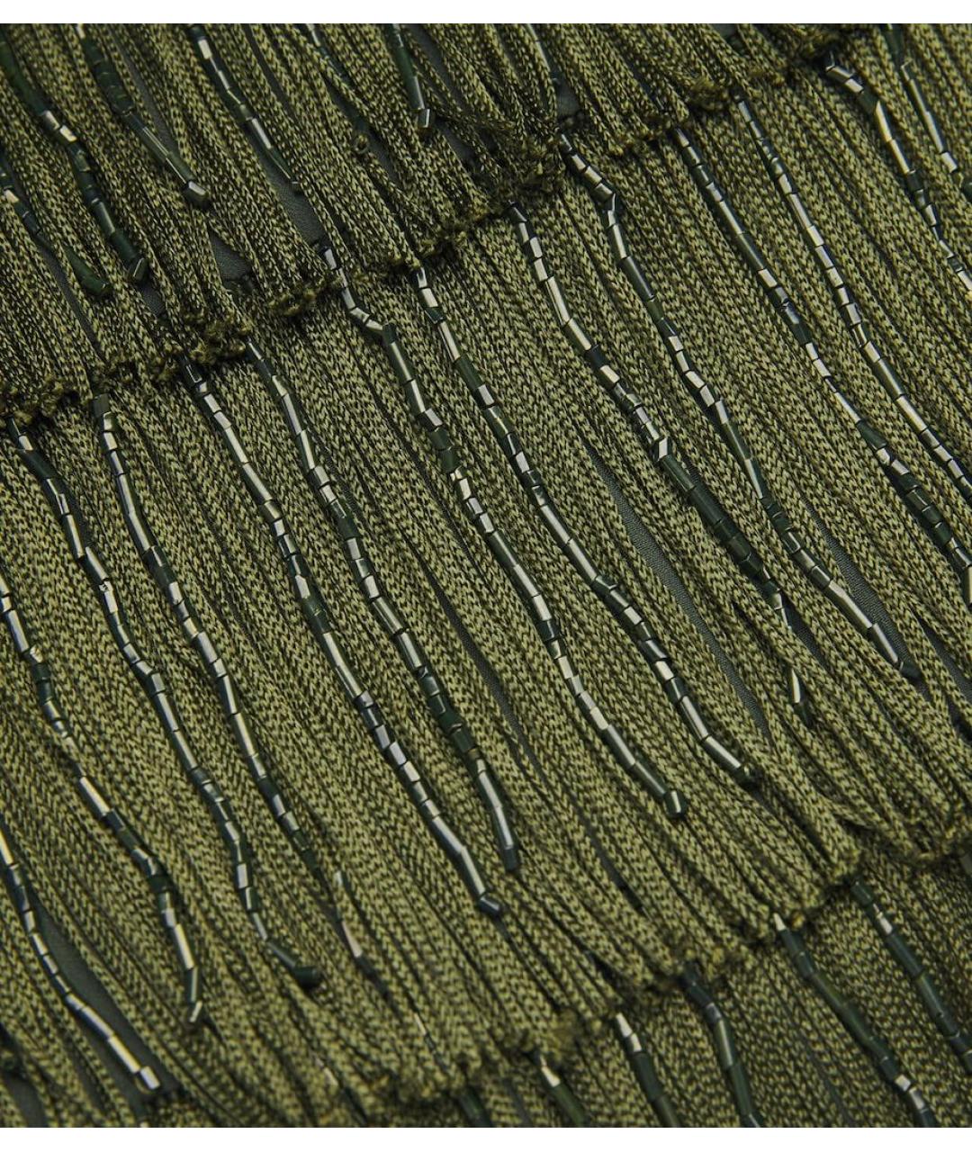 SPORTMAX Хаки юбка мини, фото 4