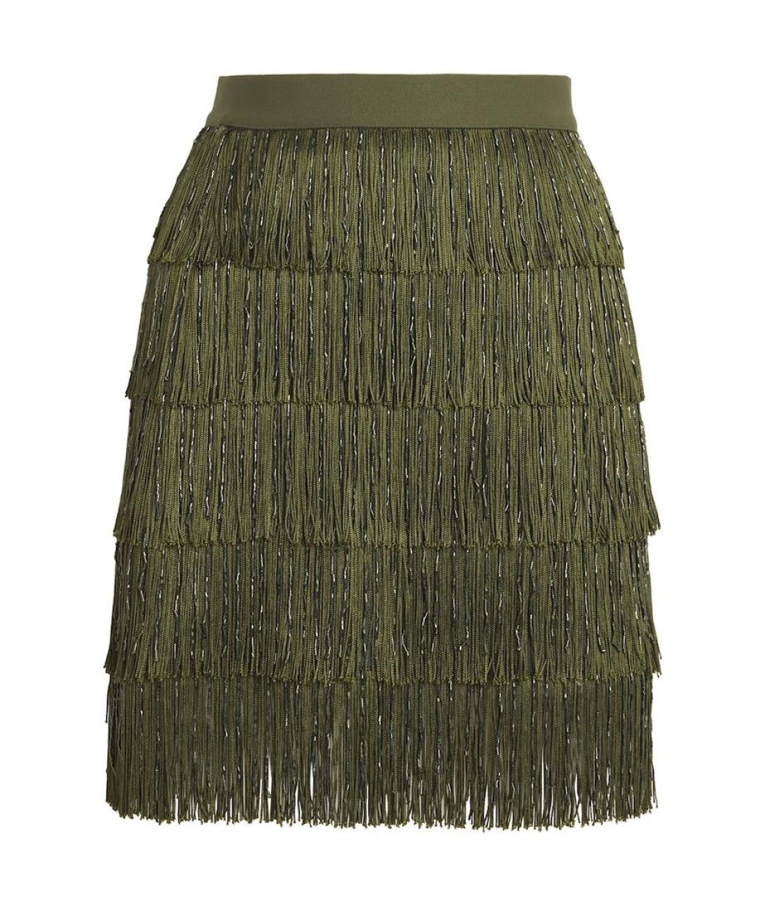 SPORTMAX Хаки юбка мини, фото 1