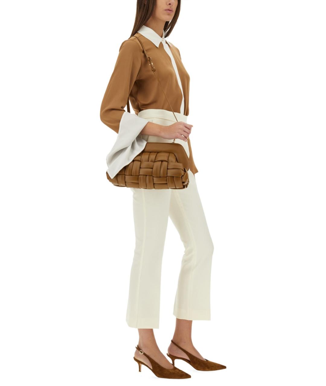 MAX MARA Коричневая шелковая рубашка, фото 2