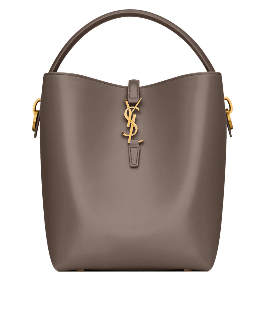 SAINT LAURENT Серая кожаная сумка через плечо, фото 1