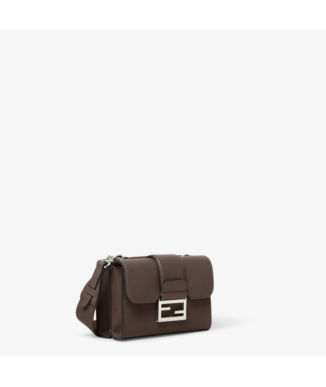 FENDI Коричневая кожаная сумка через плечо, фото 2