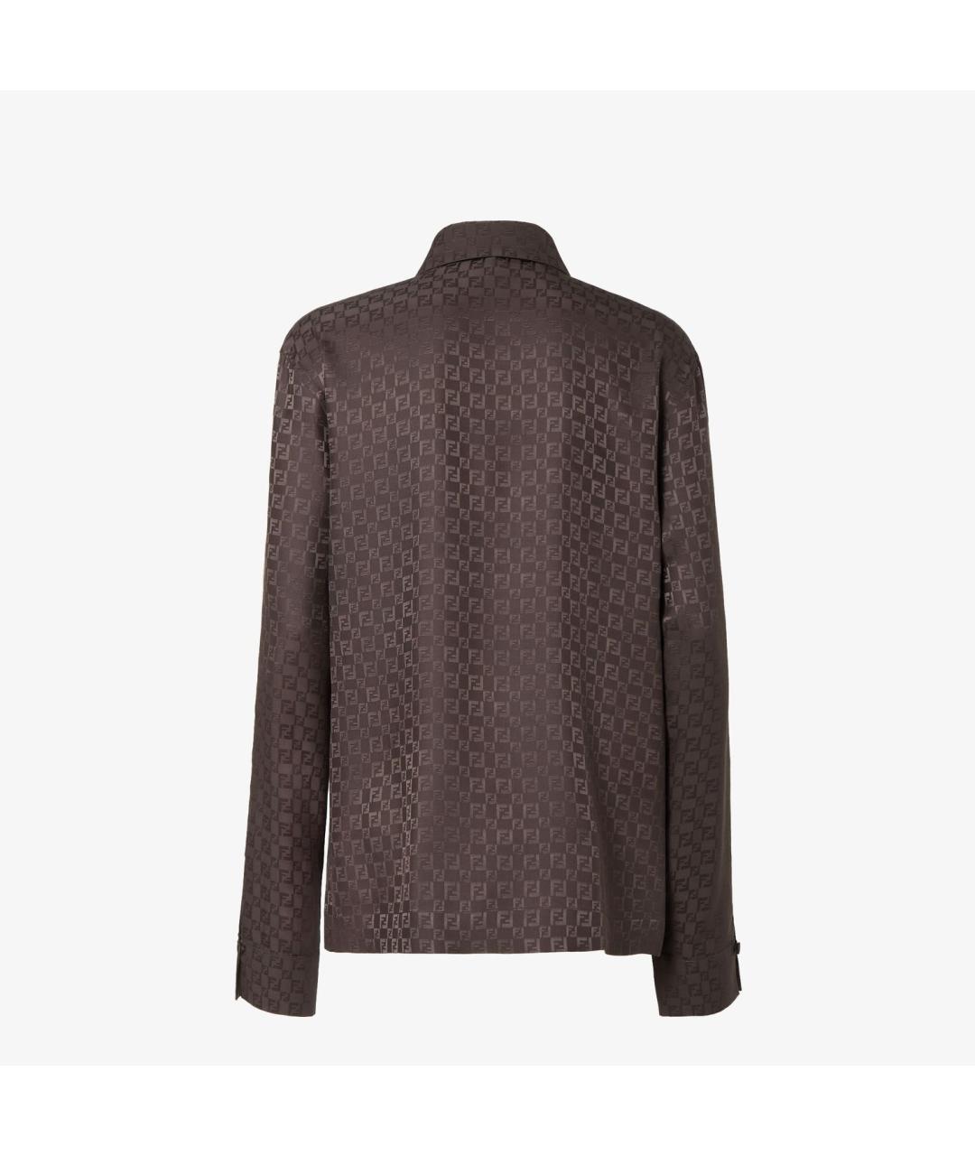 FENDI Коричневая шелковая рубашка, фото 2
