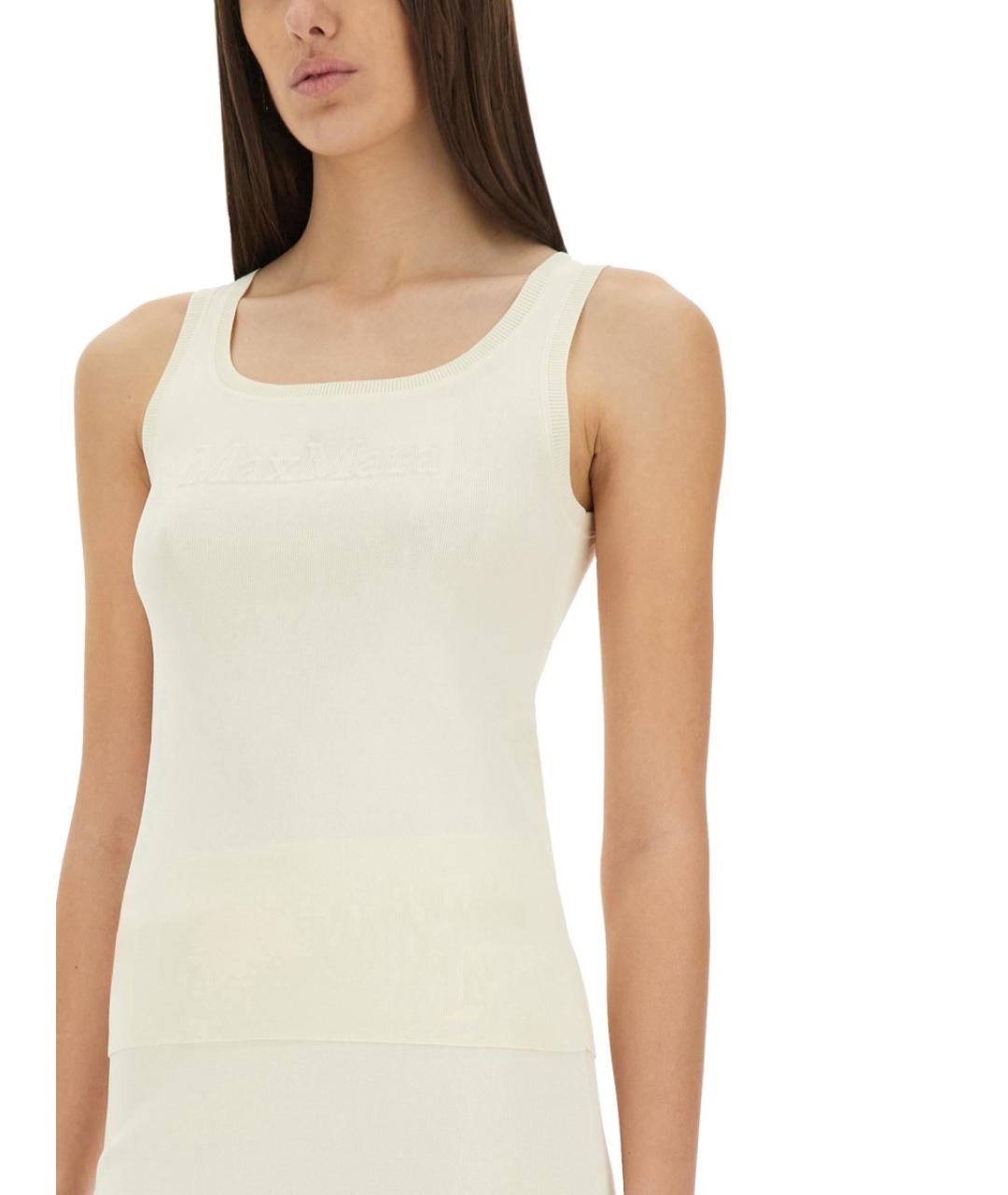 MAX MARA Белая вискозная майка, фото 4