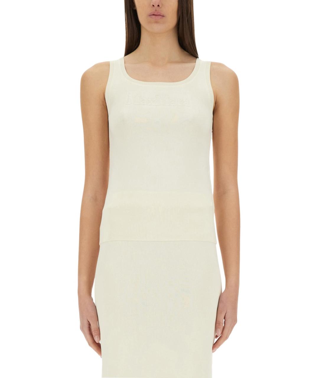 MAX MARA Белая вискозная майка, фото 1