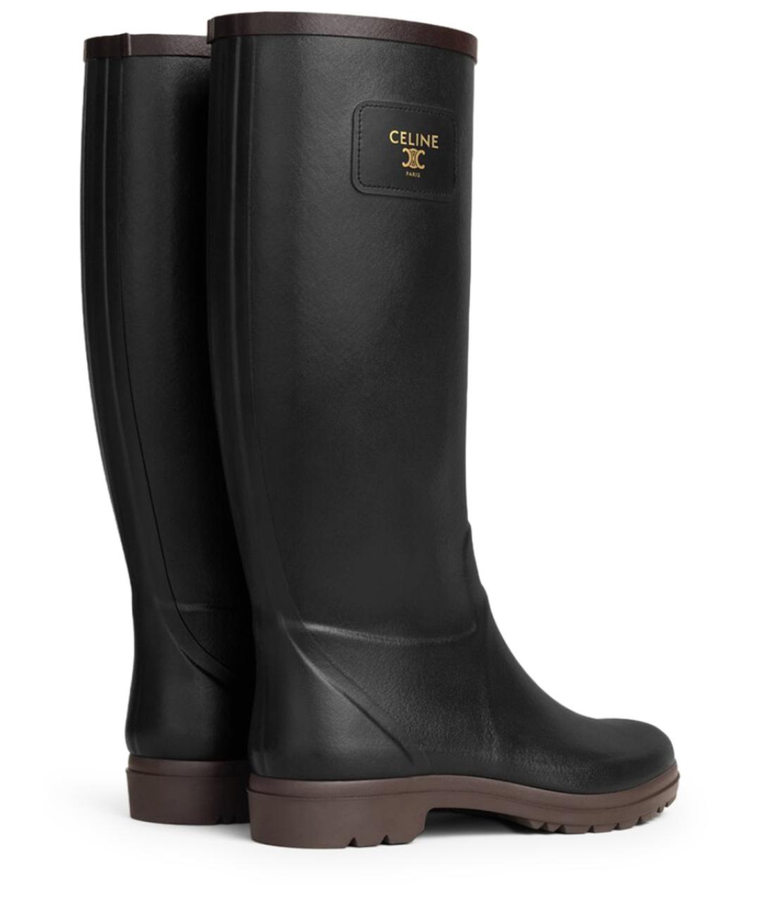 CELINE Черные резиновые сапоги, фото 3