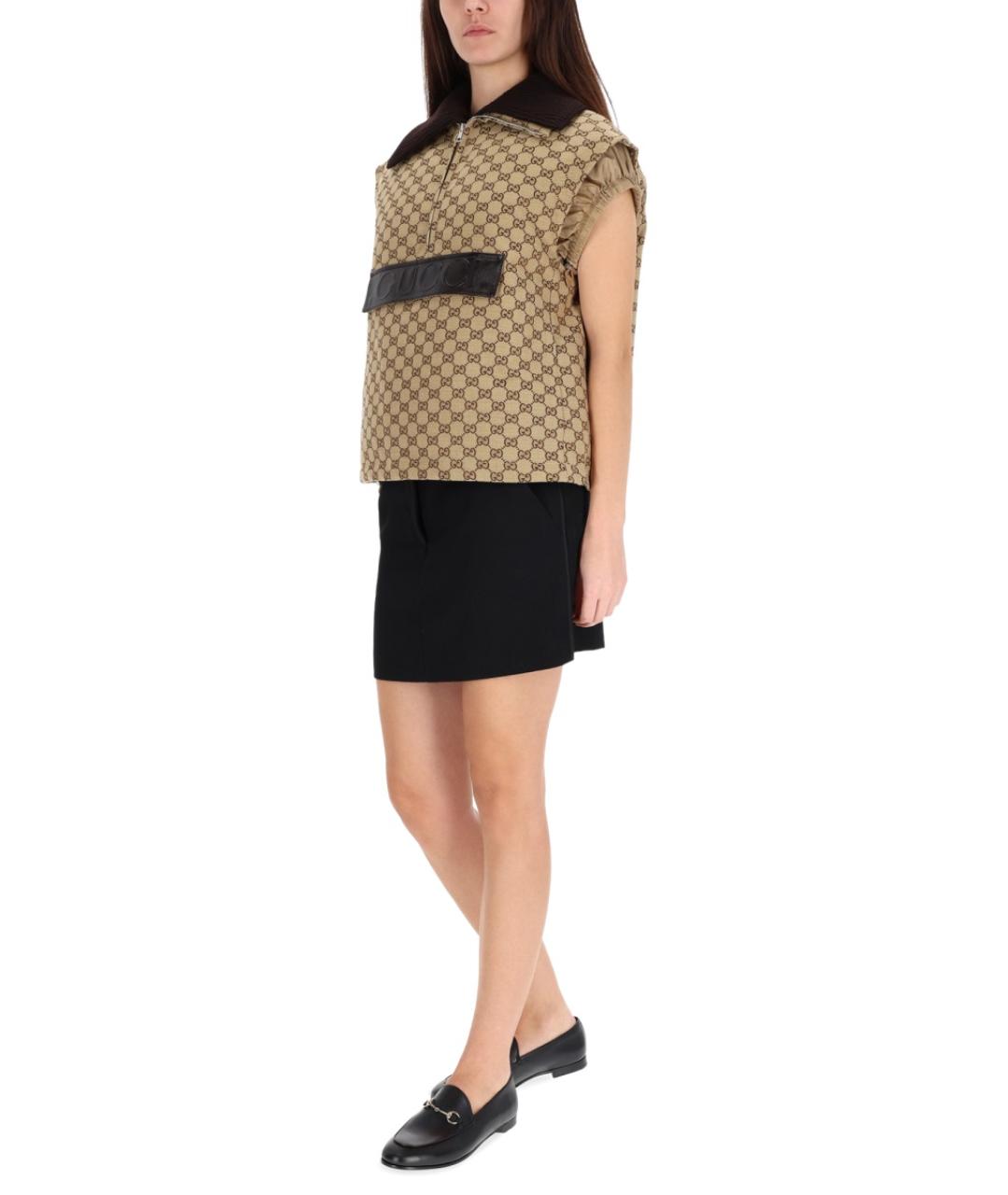 GUCCI Бежевый полиэстеровый жилет, фото 3