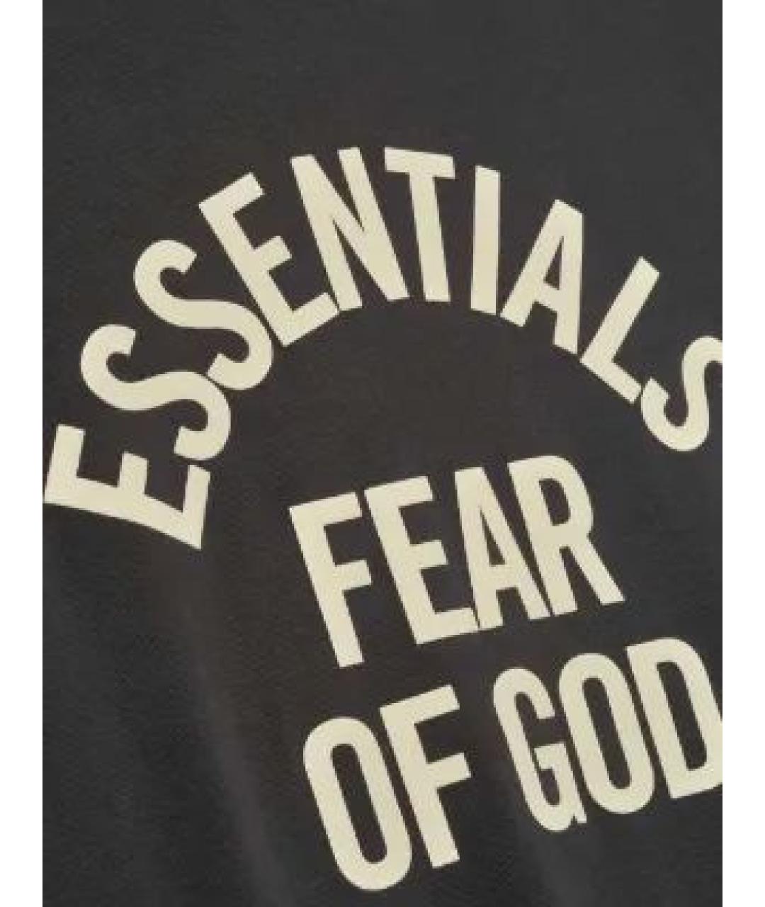 FEAR OF GOD ESSENTIALS Черная хлопковая футболка, фото 4