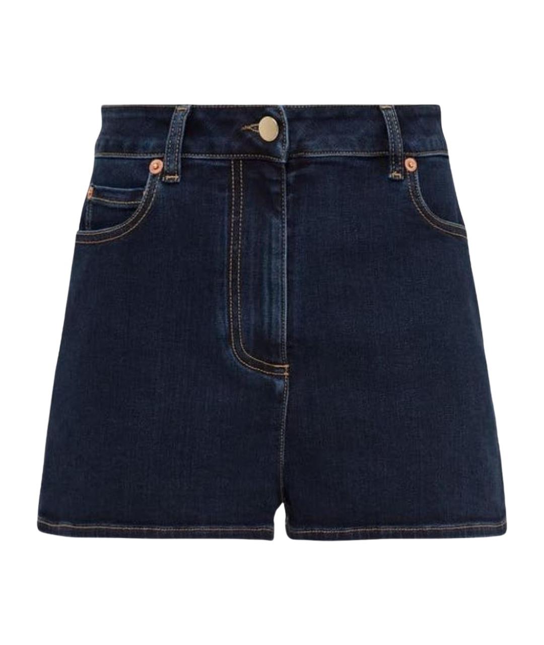VALENTINO Темно-синие деним шорты, фото 1