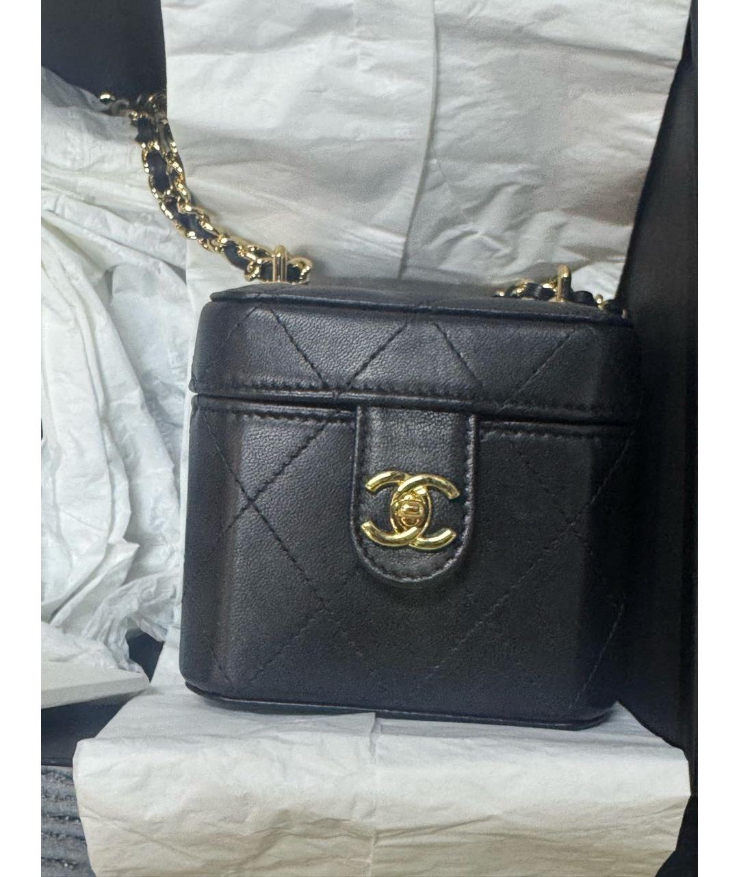 CHANEL Черная кожаная сумка через плечо, фото 3