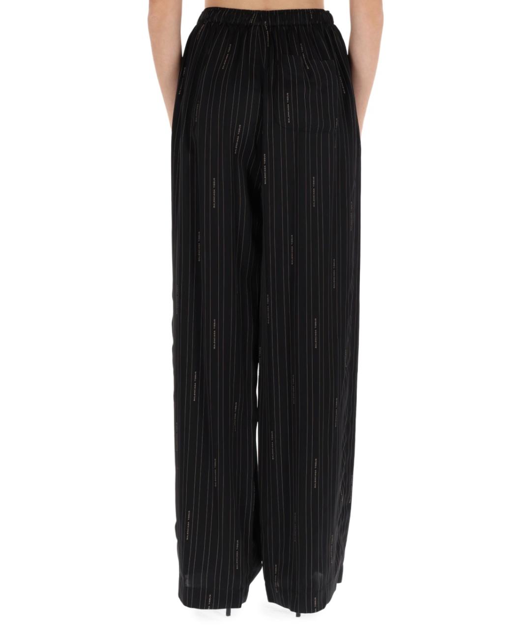 BALENCIAGA Черные вискозные прямые брюки, фото 4