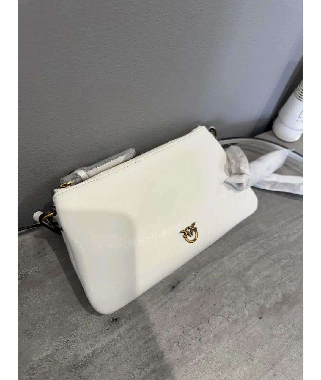 PINKO Белая кожаная сумка через плечо, фото 6