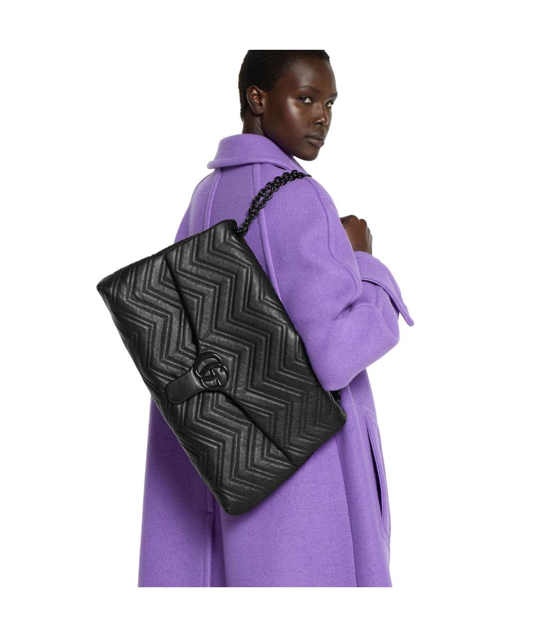 GUCCI Черная кожаная сумка через плечо, фото 4