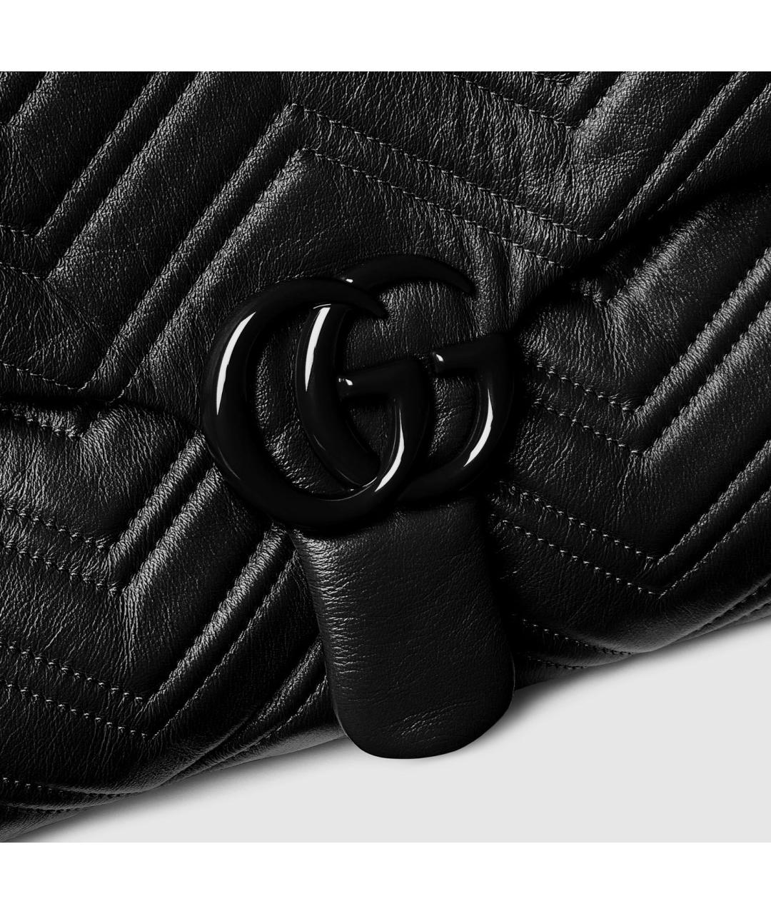 GUCCI Черная кожаная сумка через плечо, фото 5