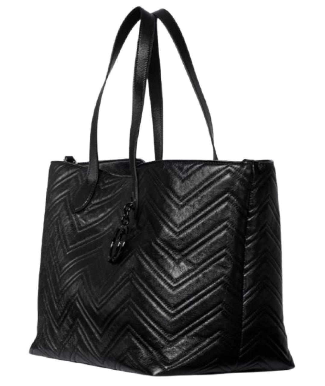 GUCCI Черная кожаная сумка тоут, фото 2