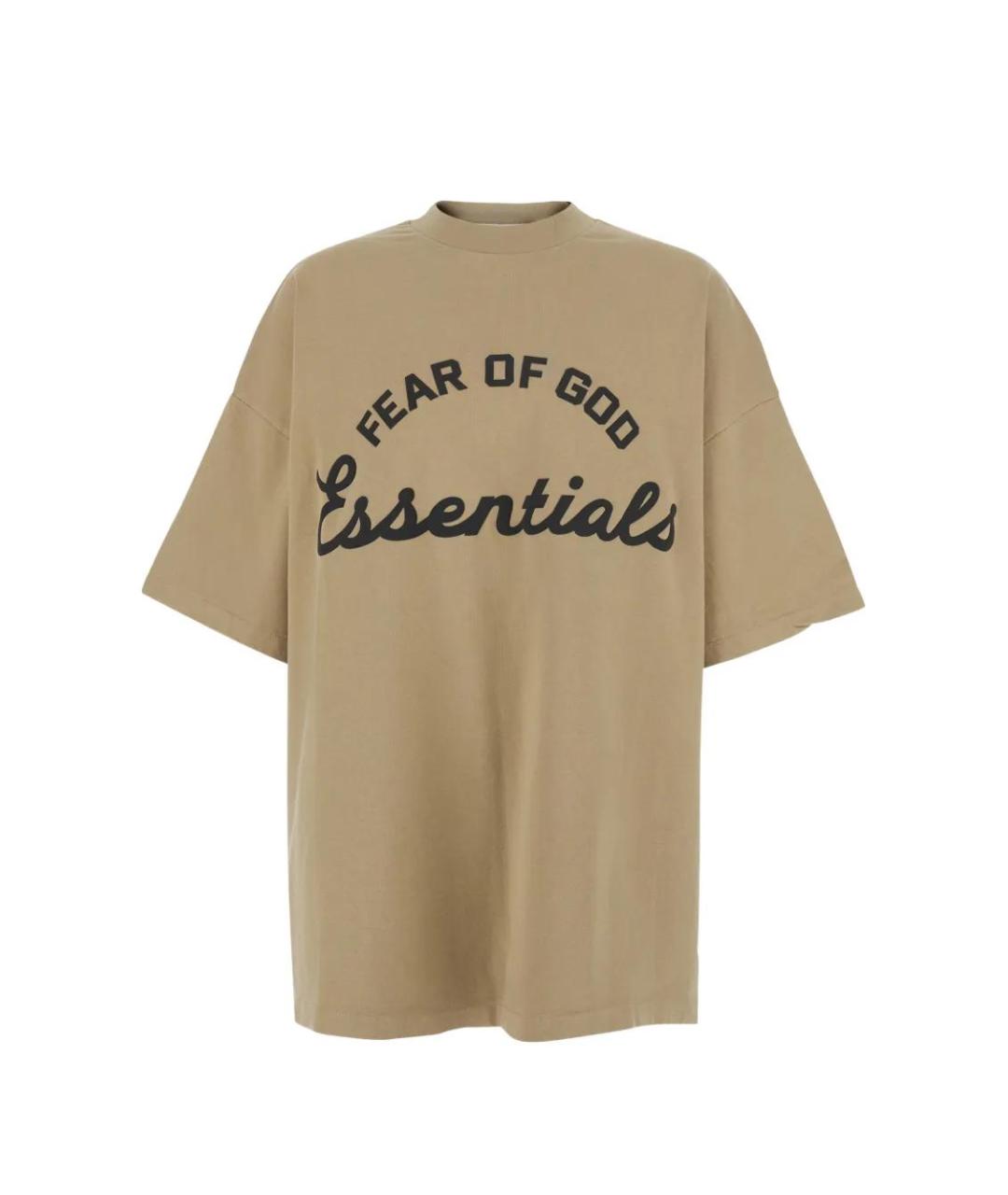 FEAR OF GOD ESSENTIALS Бежевая хлопковая футболка, фото 1