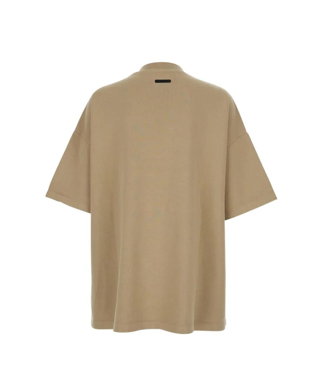 FEAR OF GOD ESSENTIALS Бежевая хлопковая футболка, фото 2