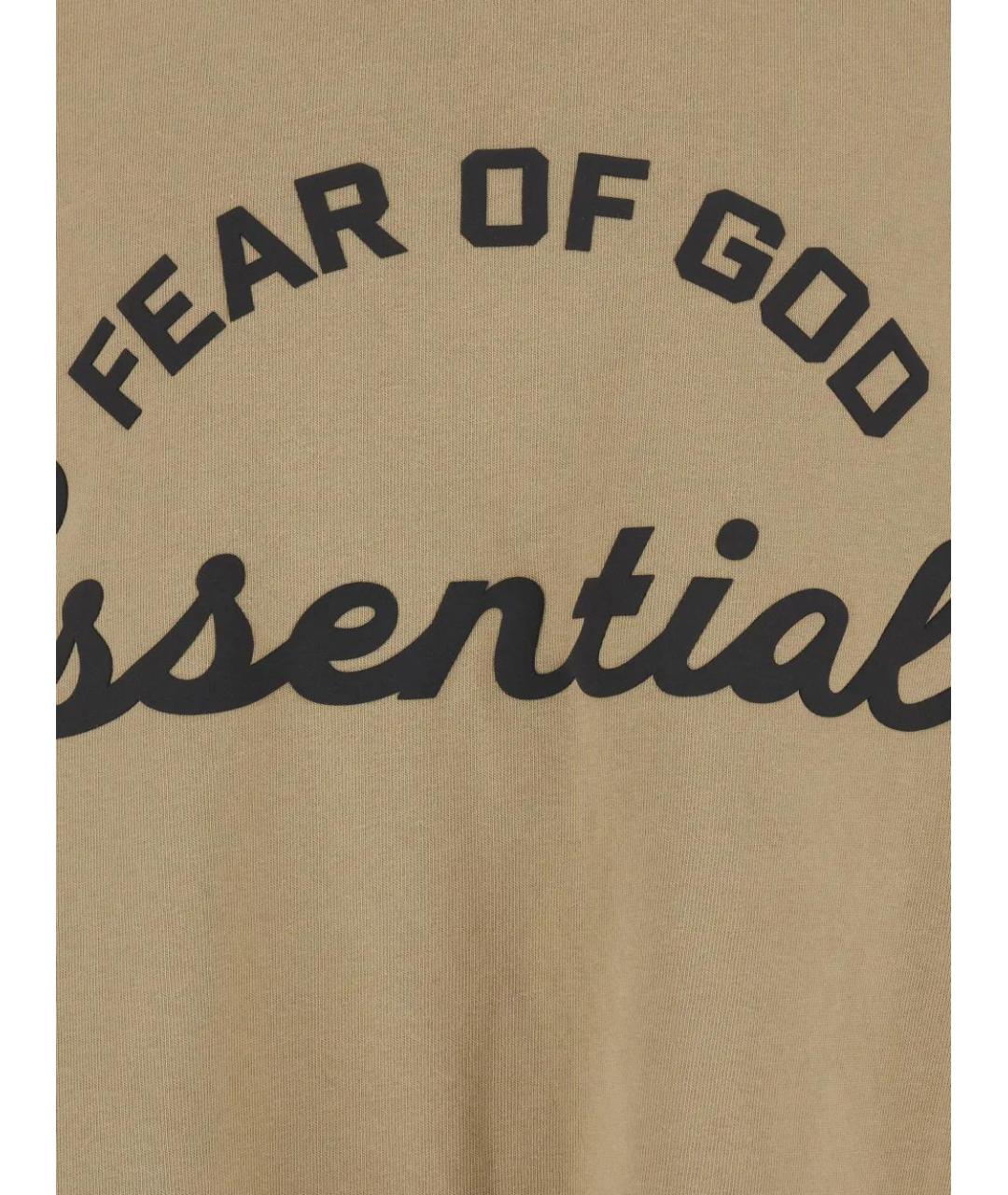 FEAR OF GOD ESSENTIALS Бежевая хлопковая футболка, фото 3