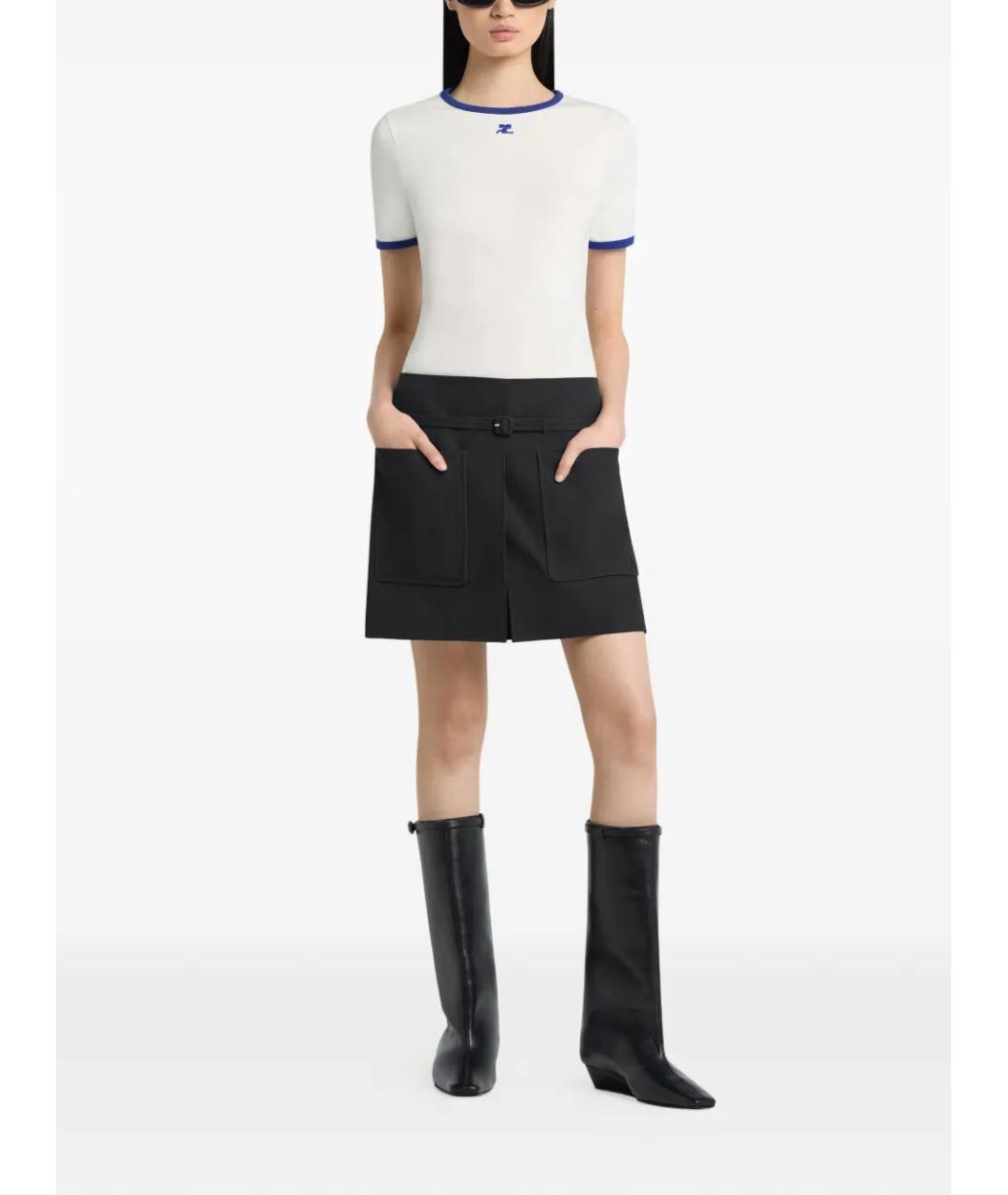 COURREGES Белая хлопковая футболка, фото 5