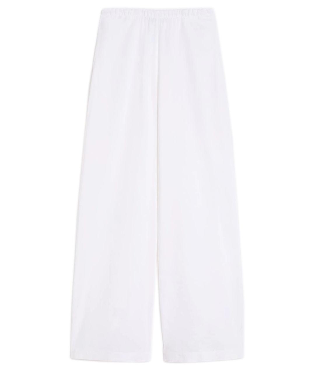 MAX MARA Белые льняные прямые брюки, фото 1