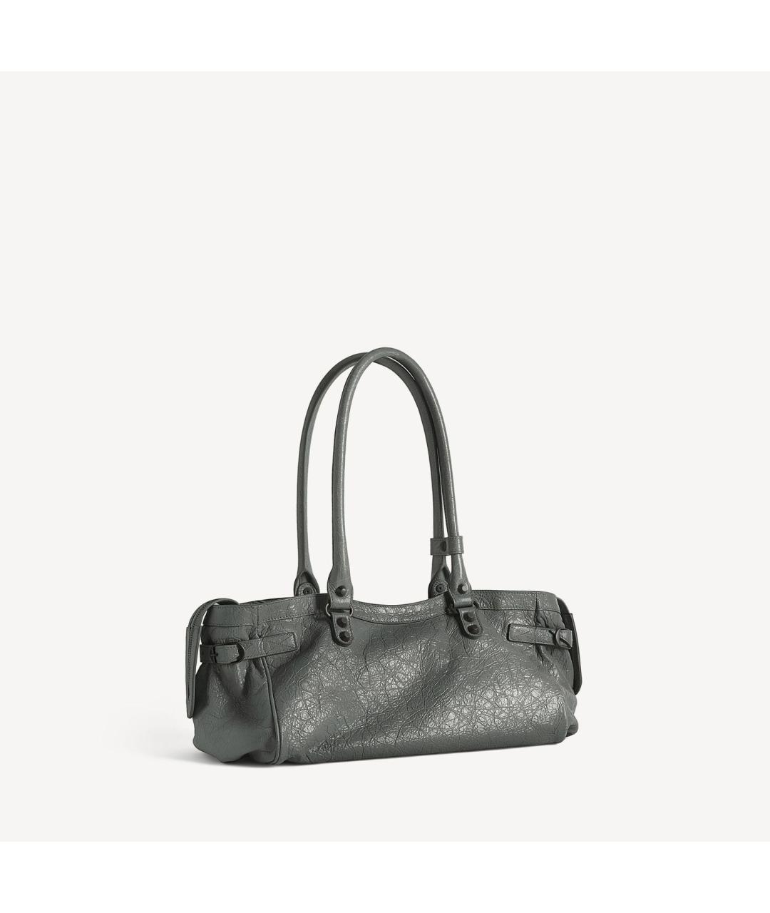 BALENCIAGA Серая кожаная сумка тоут, фото 3