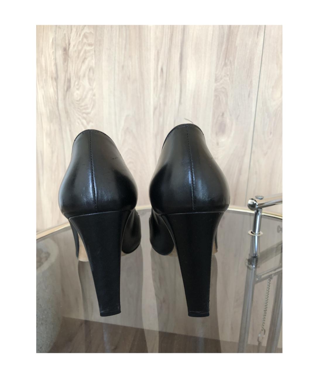 MANOLO BLAHNIK Черные кожаные туфли, фото 5