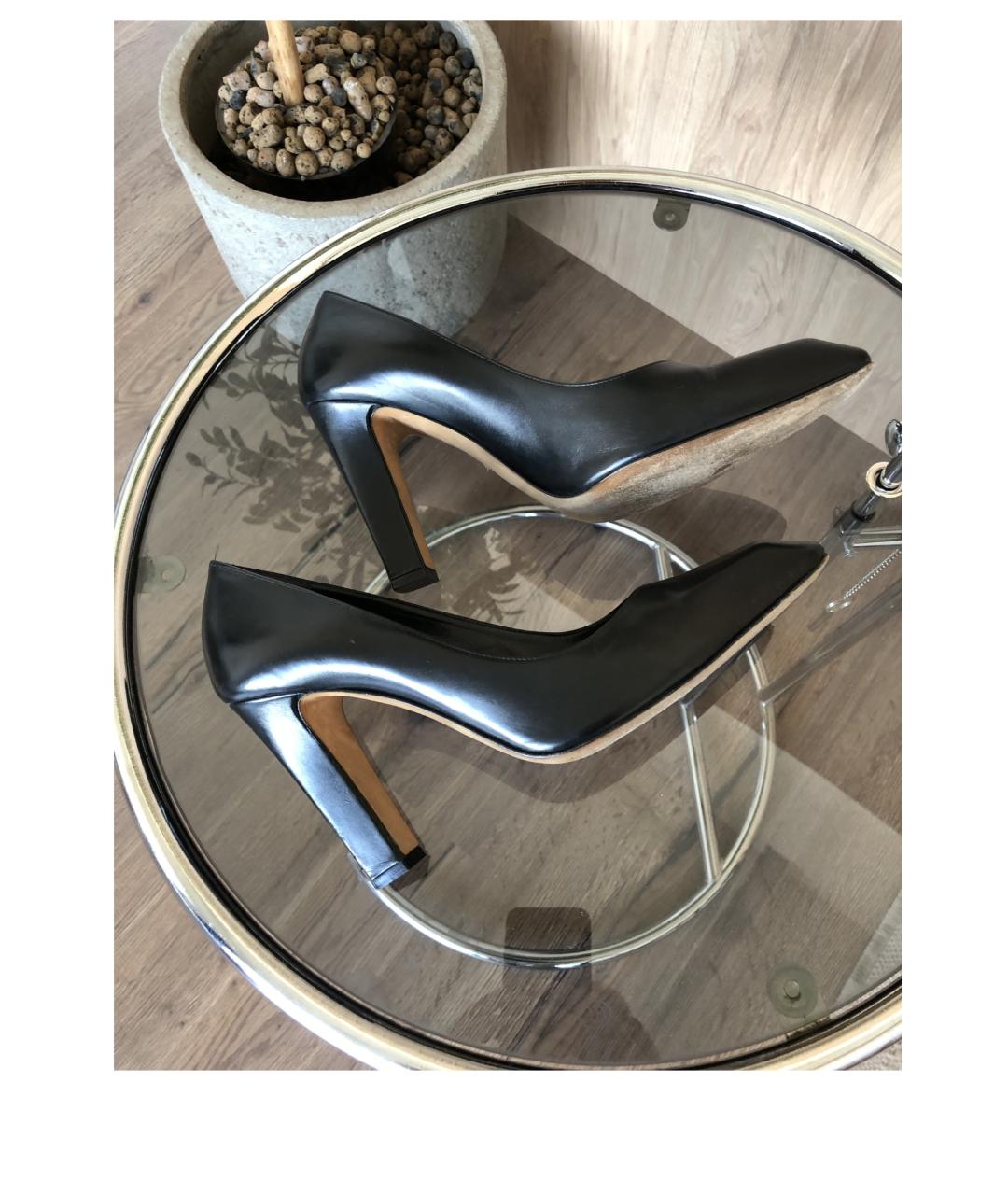 MANOLO BLAHNIK Черные кожаные туфли, фото 8