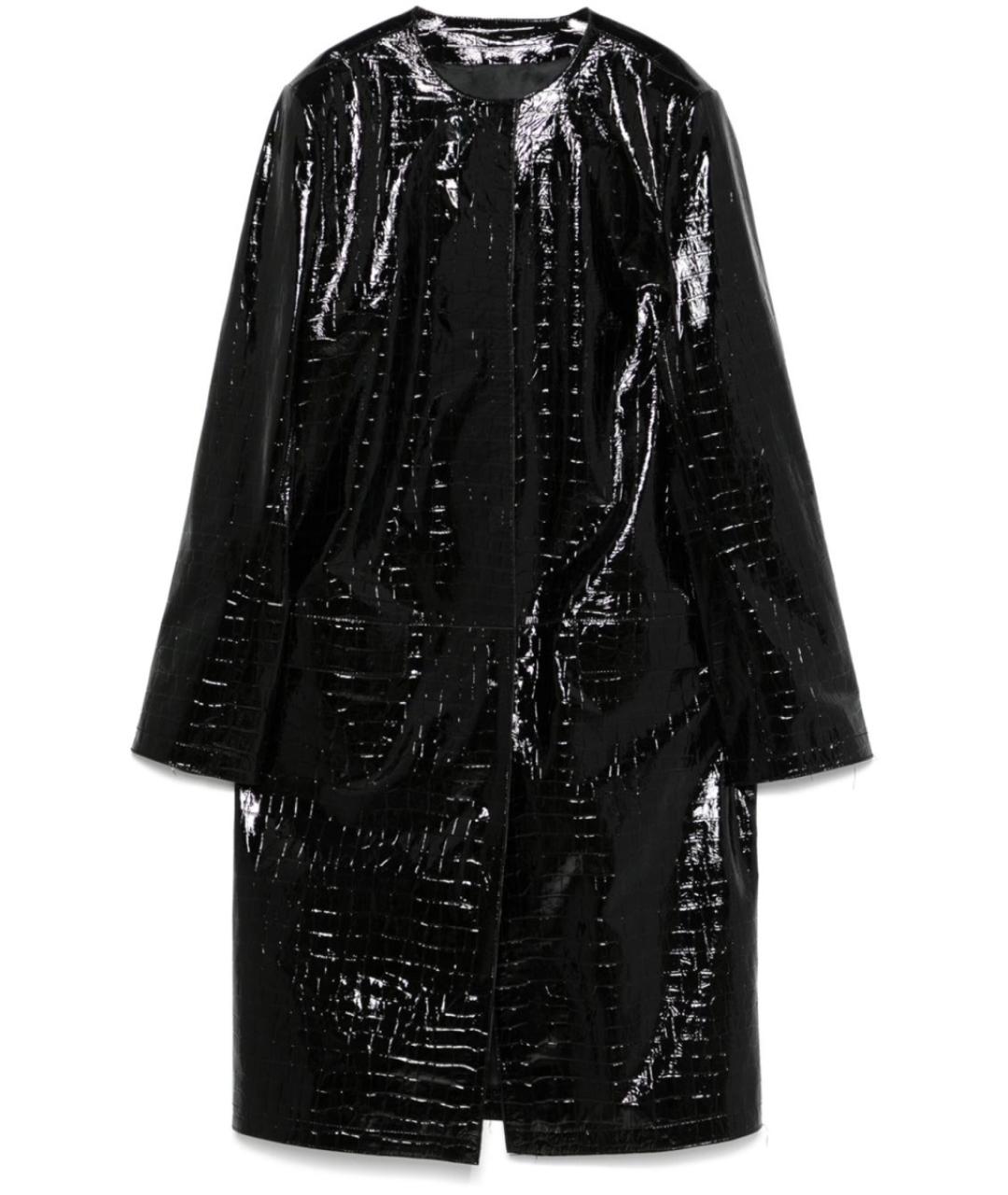 TOTEME Черный кожаный тренч/плащ, фото 1