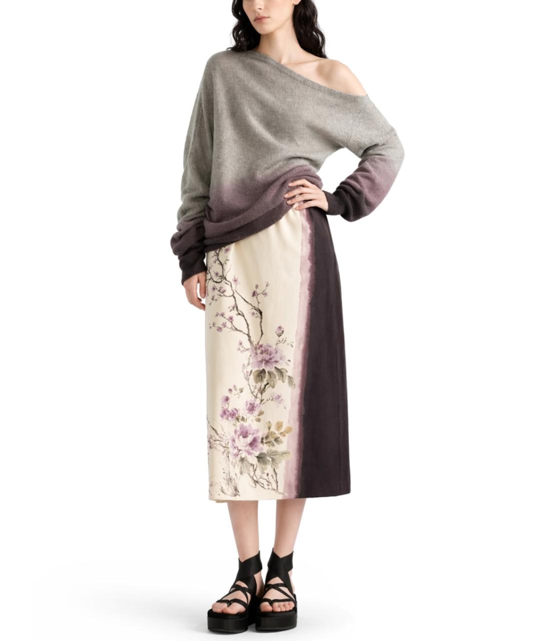 CHRISTIAN DIOR Белая шелковая юбка миди, фото 2