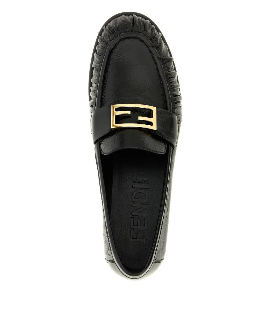 FENDI Черные кожаные мокасины, фото 4