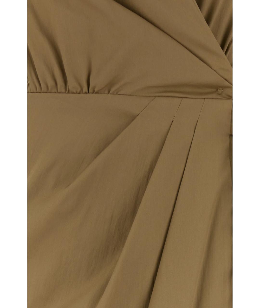 MAX MARA Бежевое хлопковое повседневное платье, фото 3